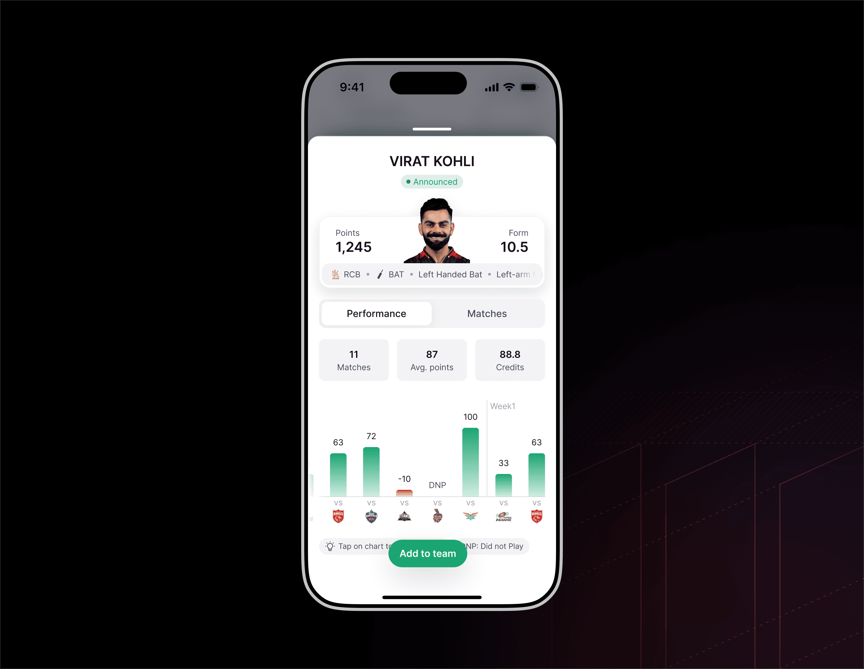 Player info
