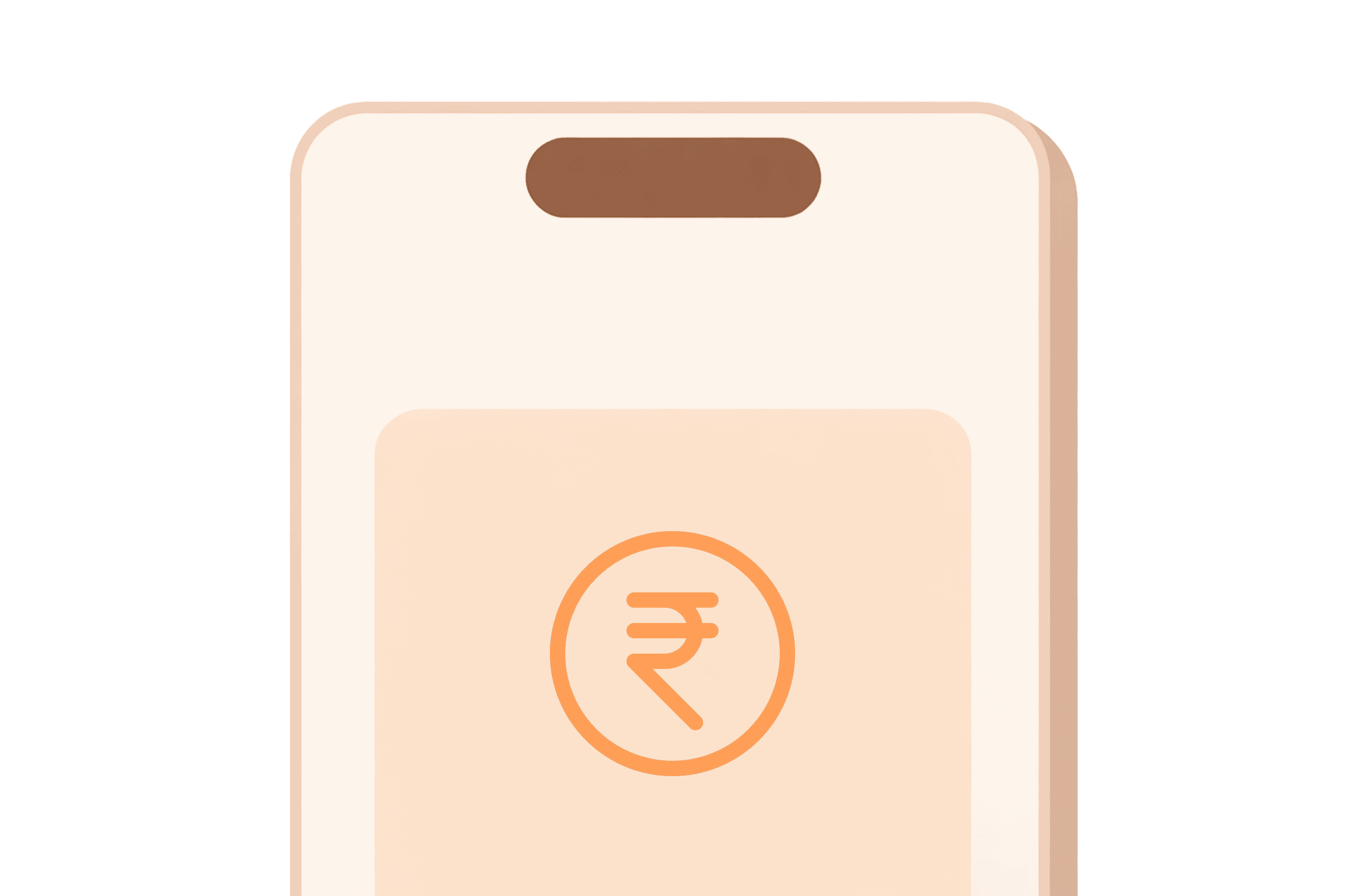 mobile illustration which showing rupees sign