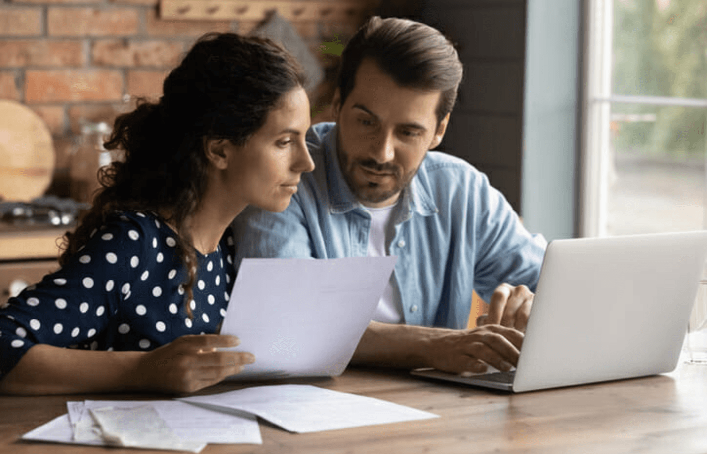 couple reviewing documents