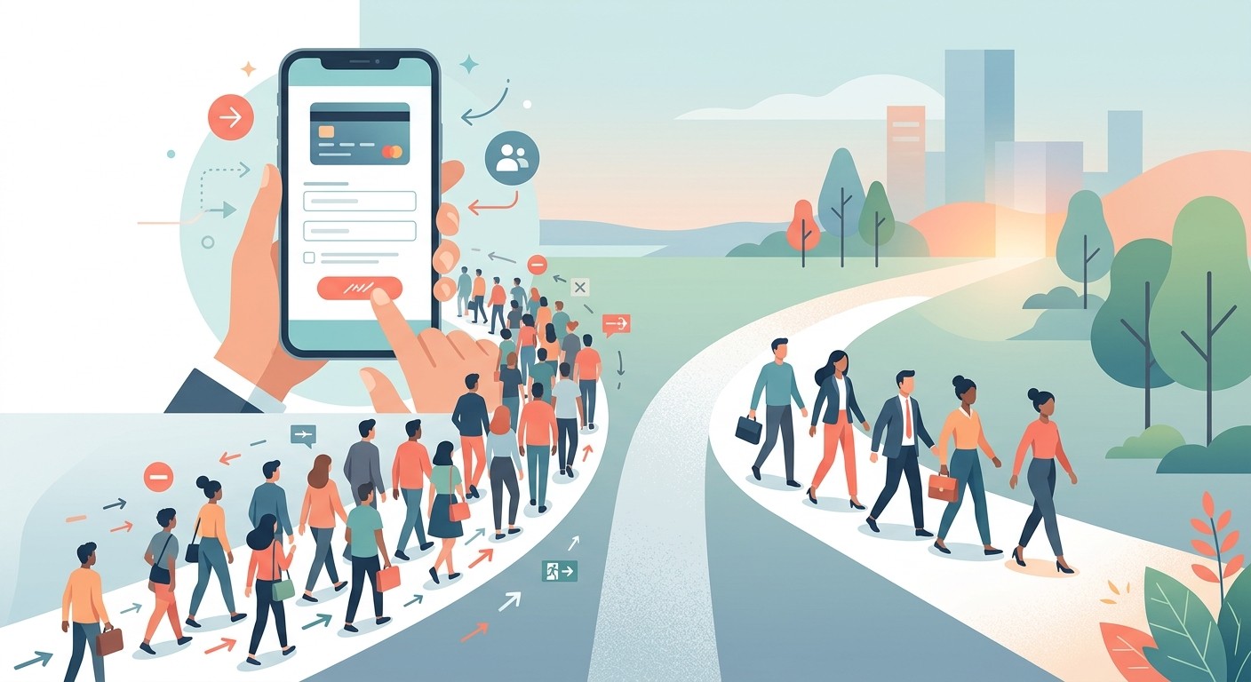 A mobile app free trial screen requiring a credit card, with fewer but higher-intent users entering the funnel