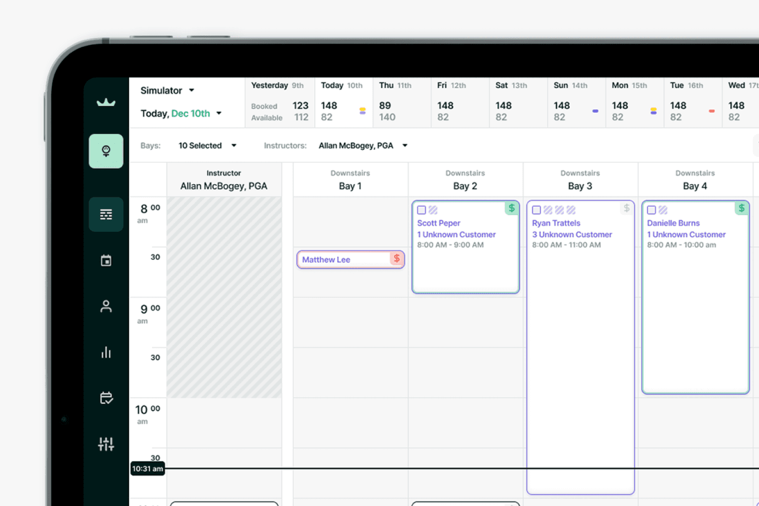 Tablet displaying Whoosh’s reservation and operations management tools