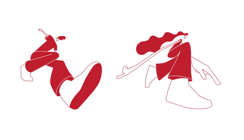 stylised illustrated figures in different poses