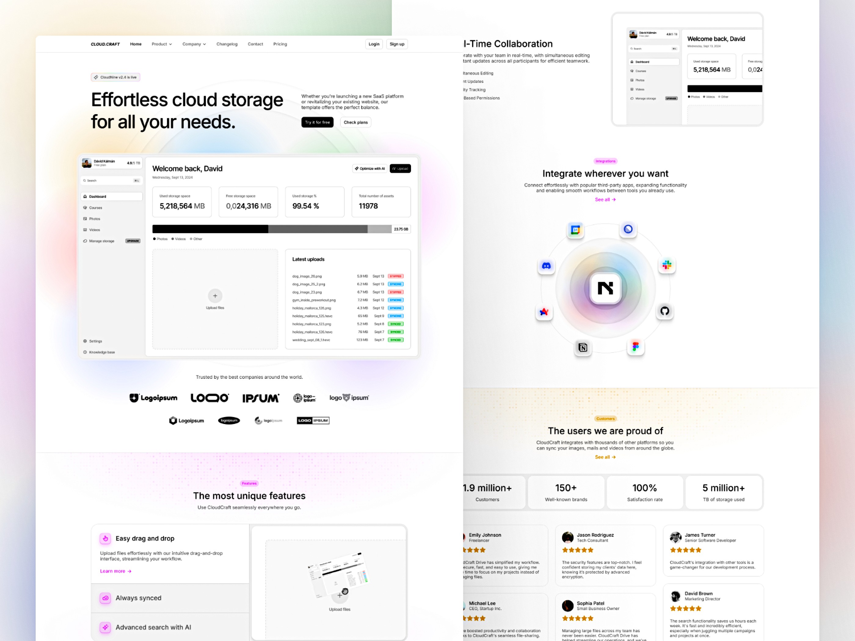 CloudCraft — 现代 SaaS 产品官网设计灵感