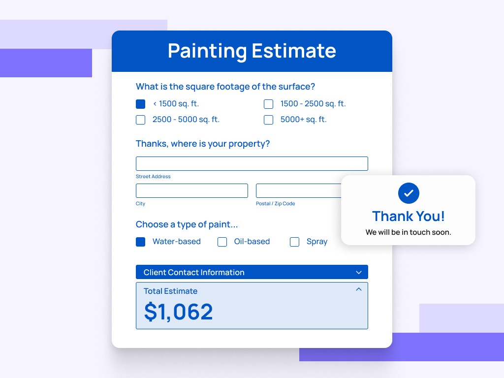 Painting estimate form template preview