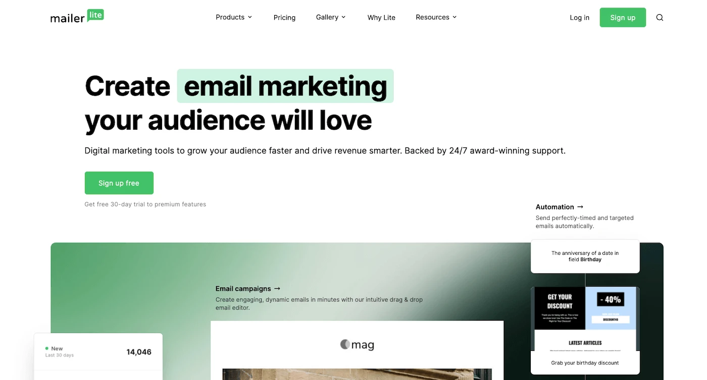 mailerlite small business email marketing