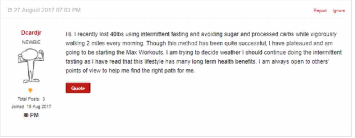 member's testimonial