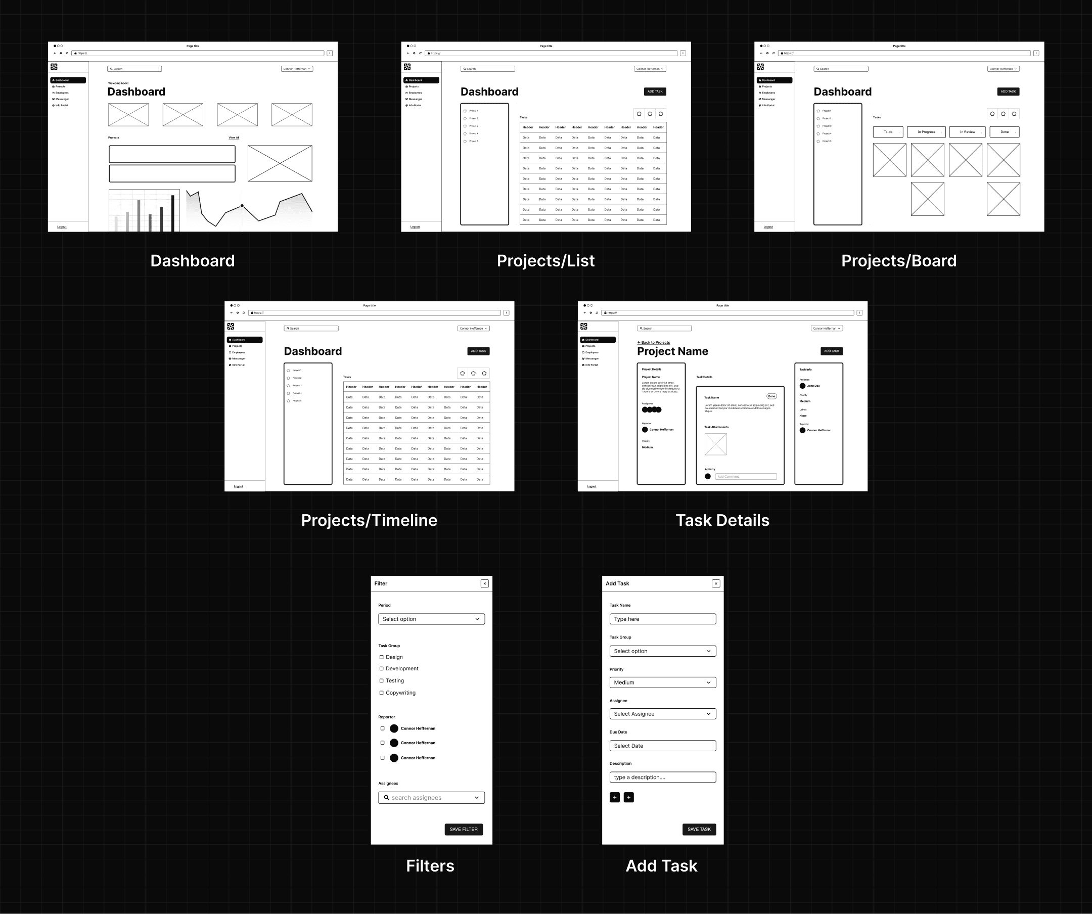 Taskflow Wireframes