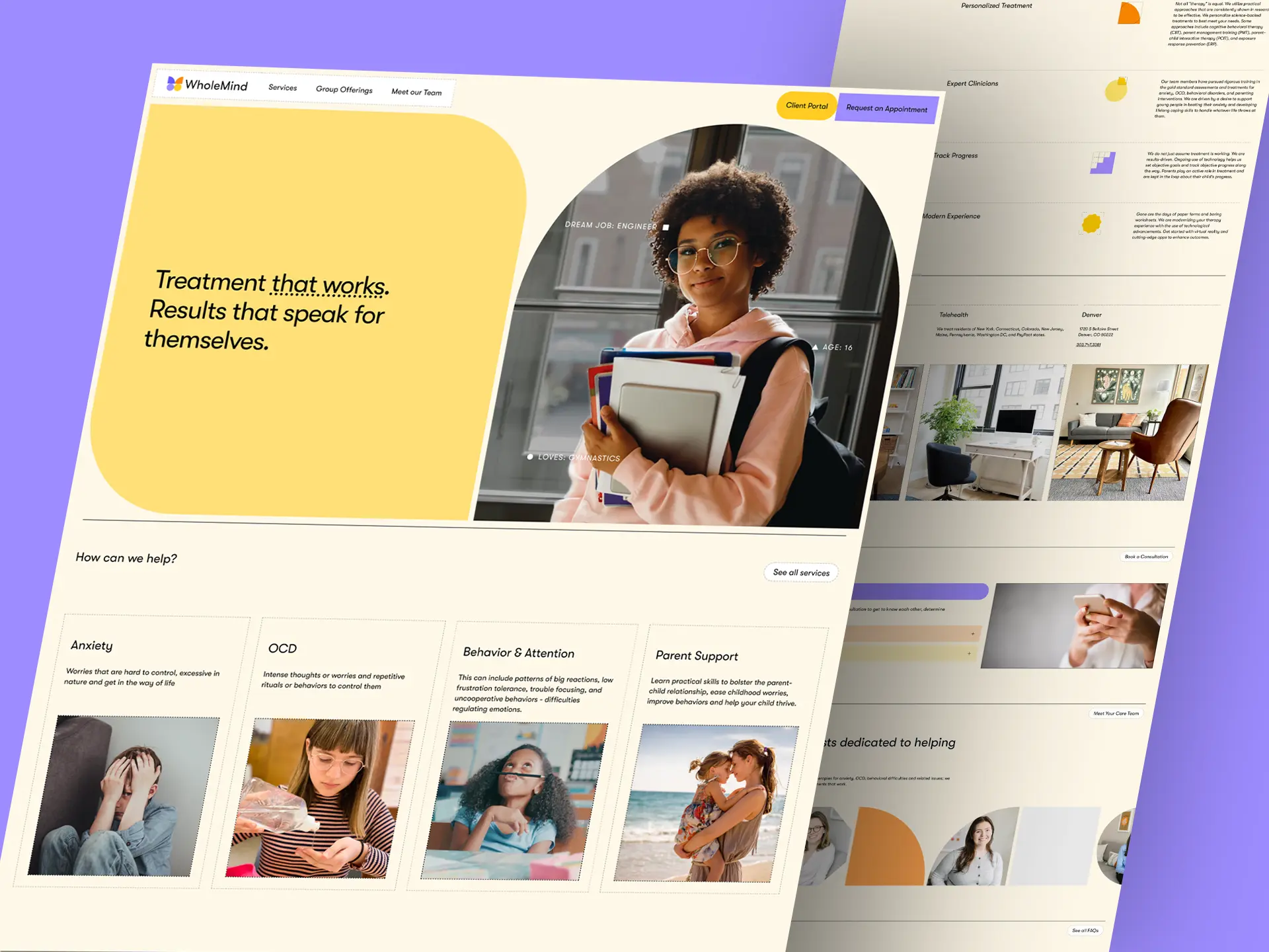 WholeMind website mockup