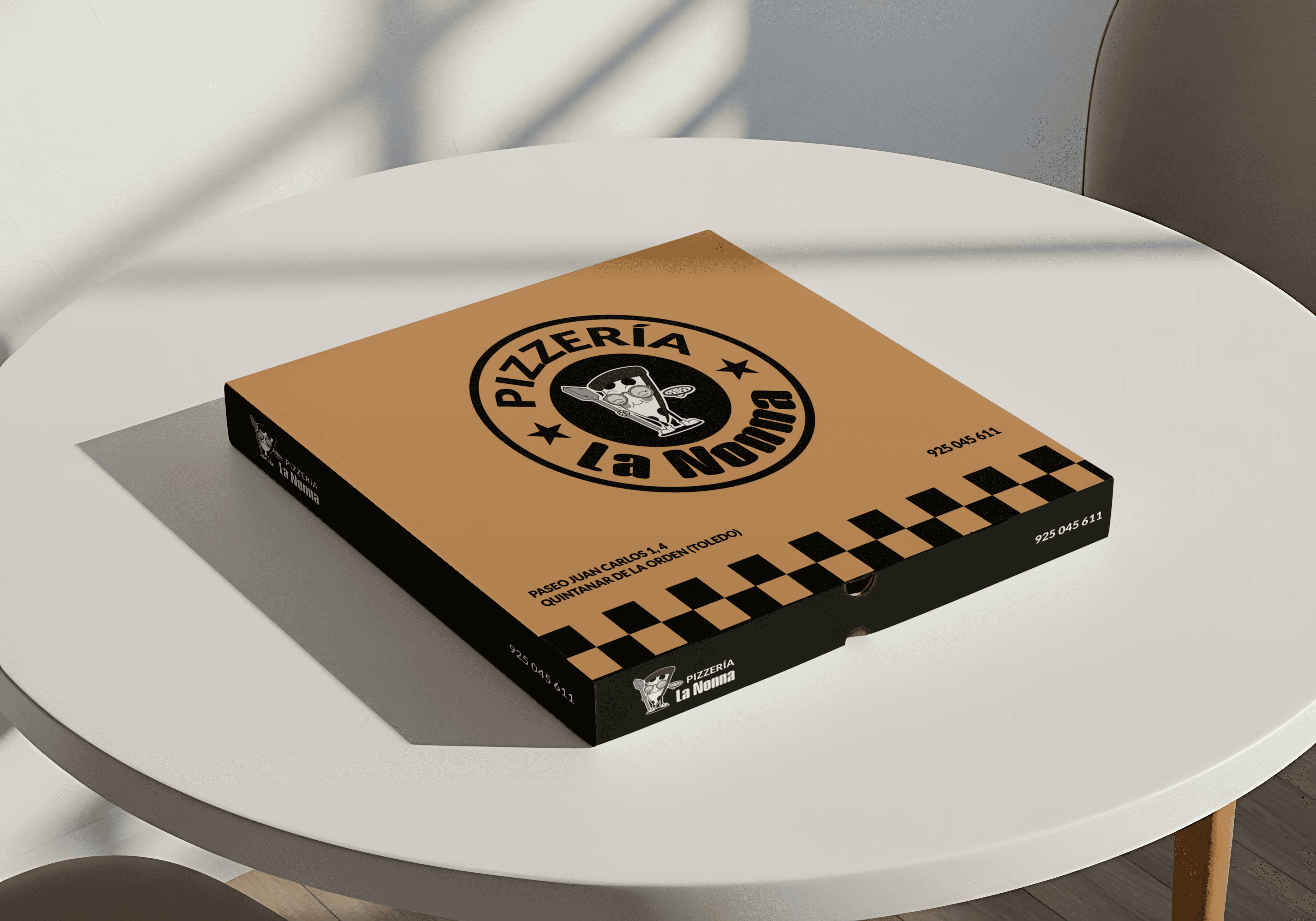 Caja de pizza de La Nonna