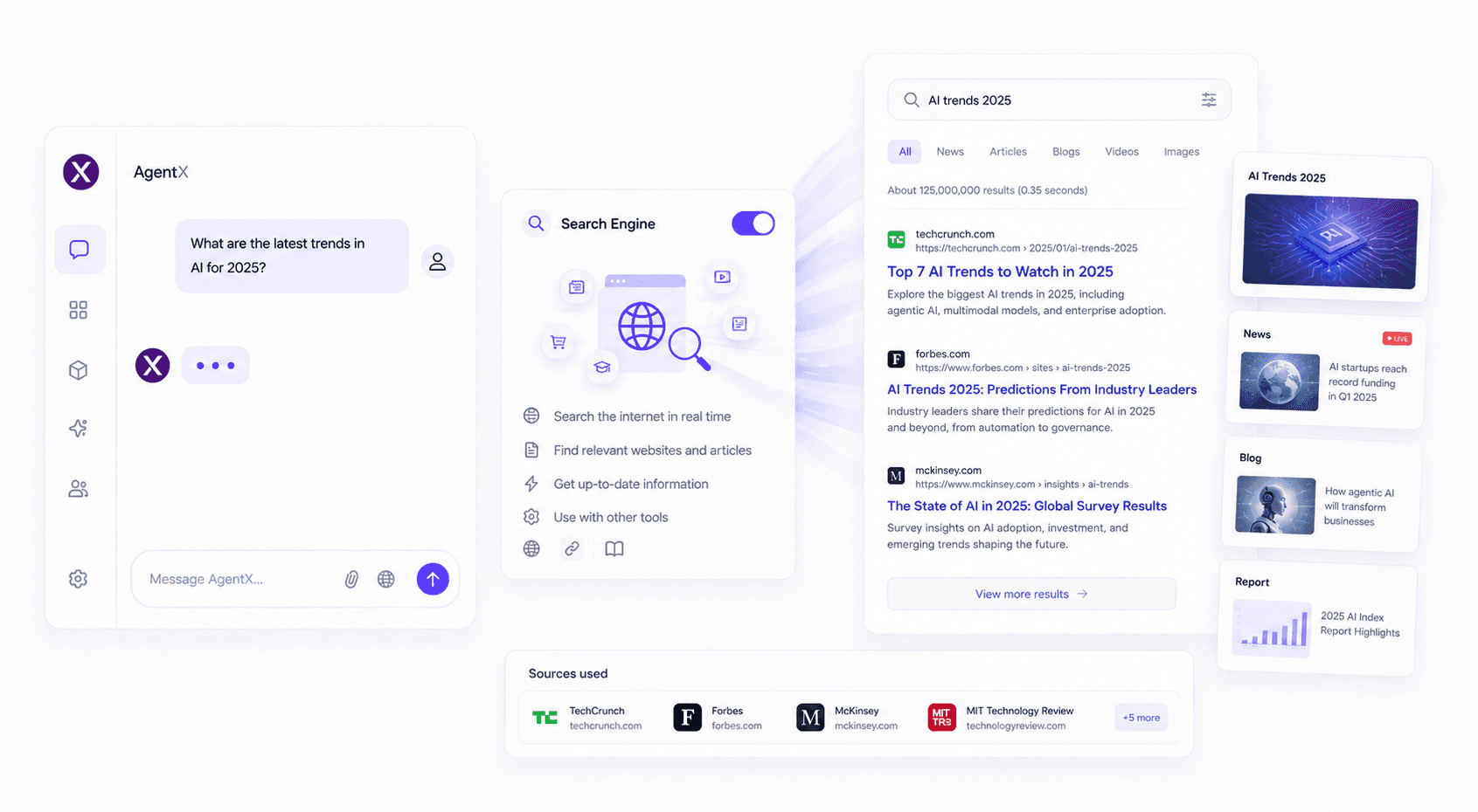 AgentX search engine tool