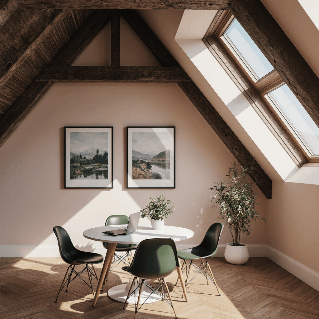 Attic Room with meeting set up
