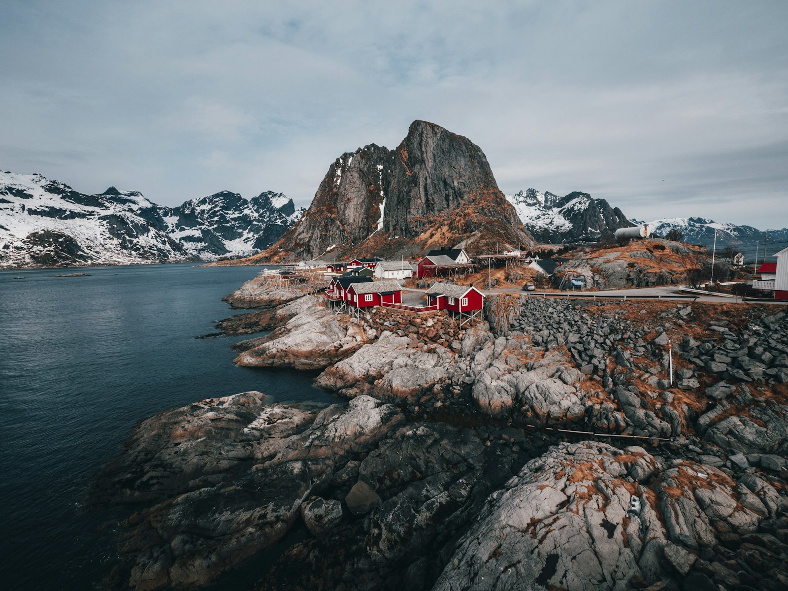 Red cabins at Hamnøy in Lofoten