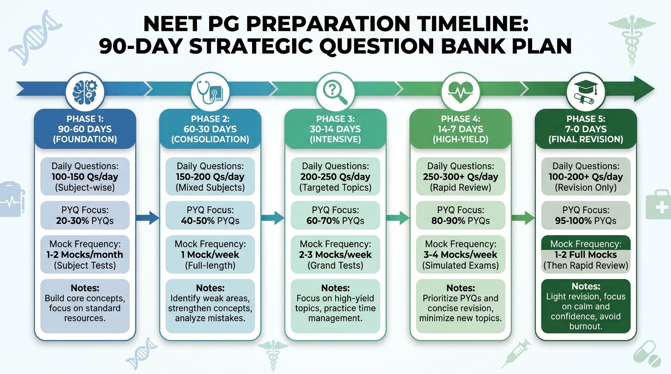 NEET PG Final Month Question Bank Timeline