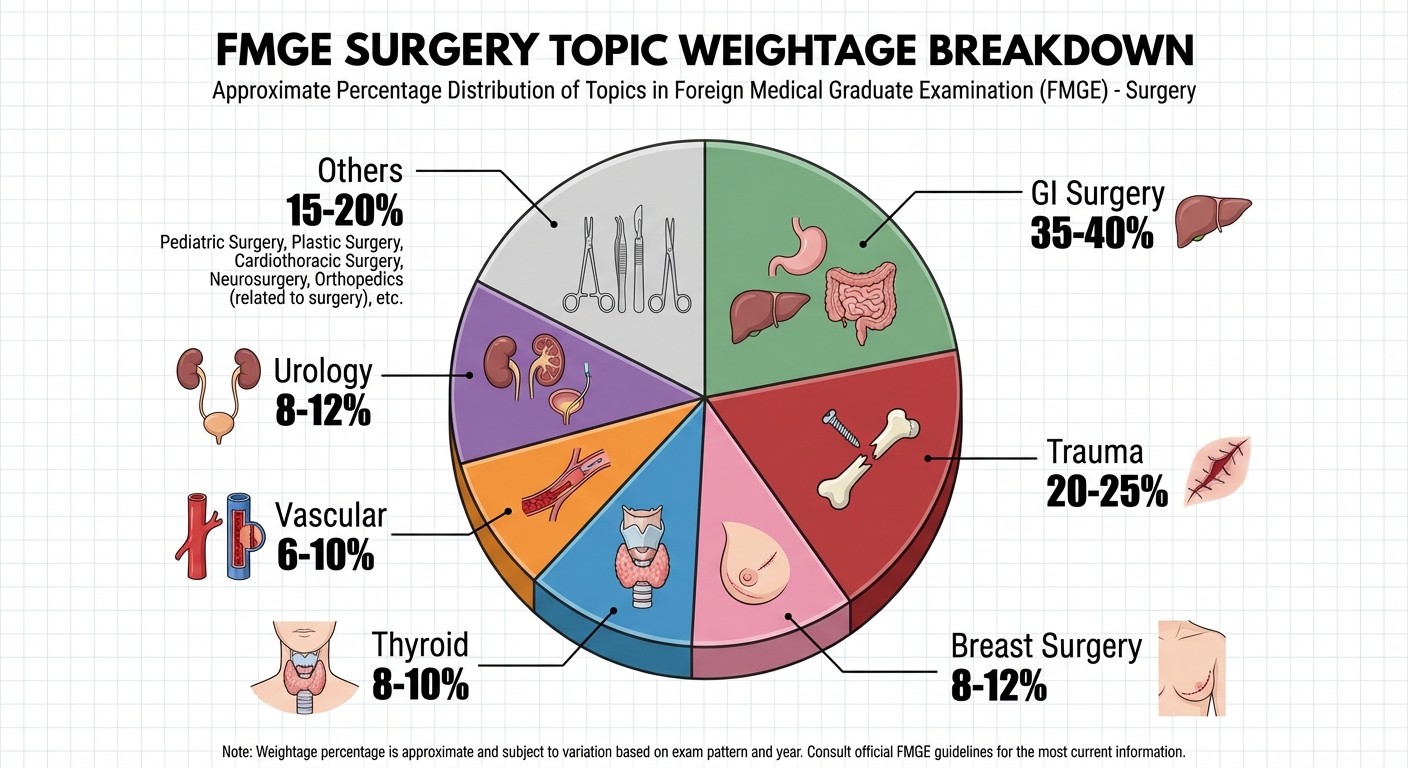 FMGE Surgery Topic Weightage Distribution 2026