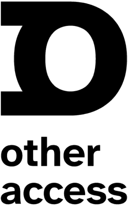 Wort-Bild-Marke mit einer aus kleinem a und o zusammengesetzten Bildmarke und dem darunter gesetzten Namen other access