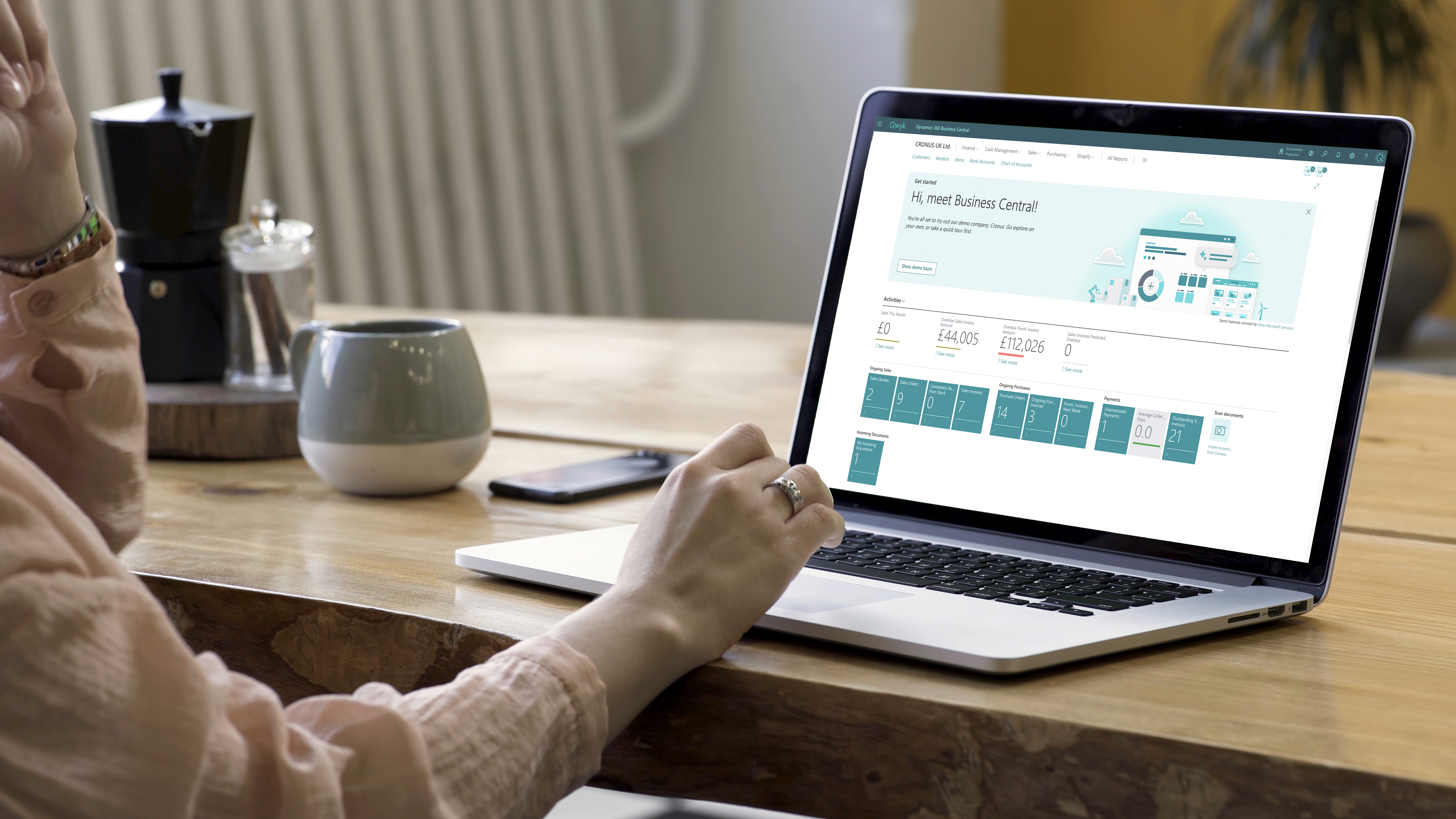 Microsoft Business Central dashboard