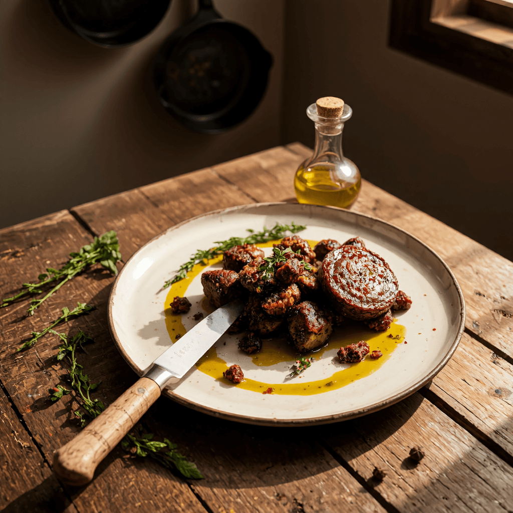 product photography of Gourmet food on a decorative plate