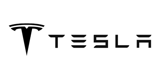 The image features the Tesla logo, prominently displaying the stylized "T" emblem alongside the word "TESLA" in sleek, modern typography against a transparent background, highlighting the brand's focus on innovative electric vehicles.