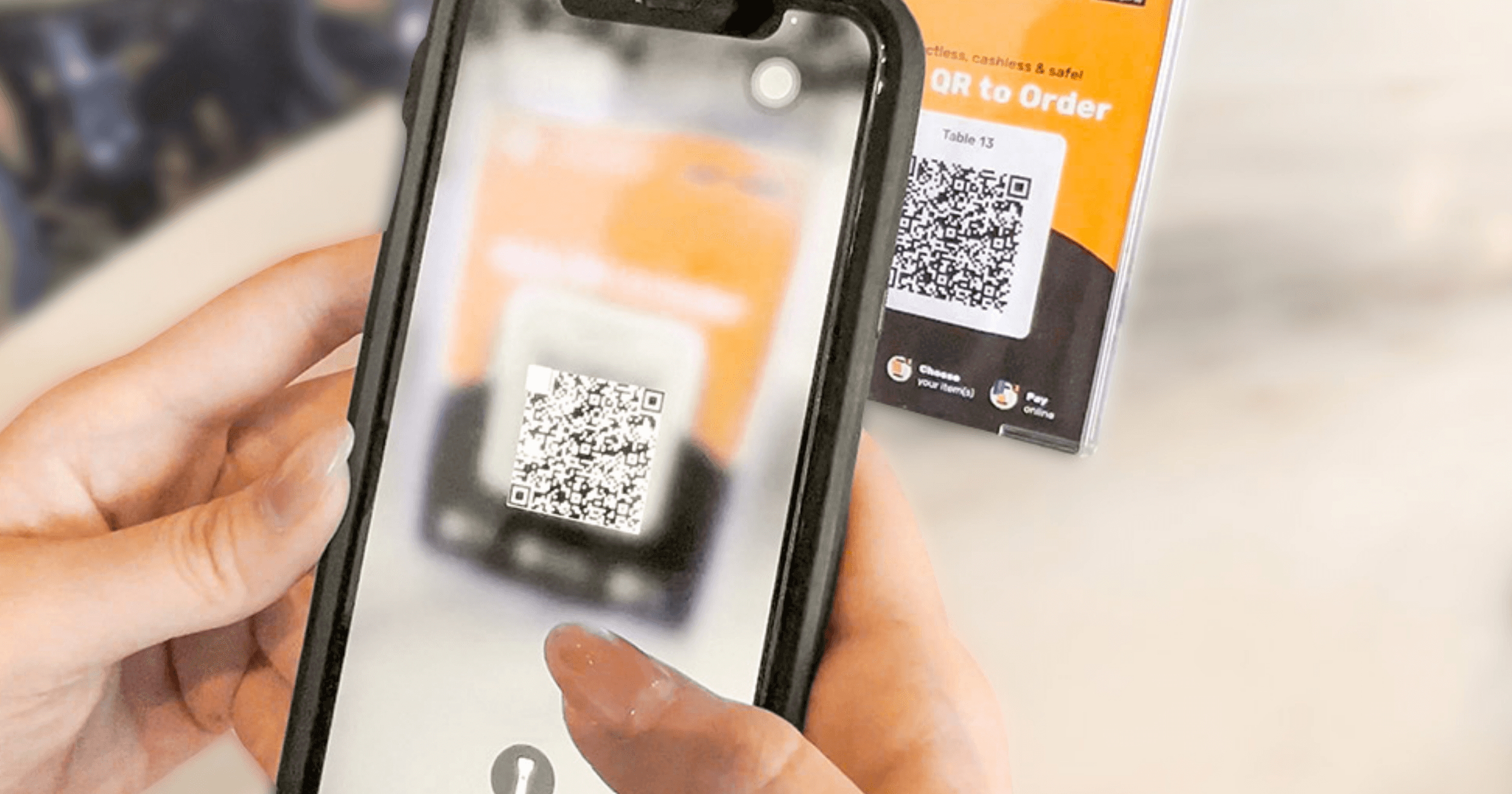 A woman ordering on her phone