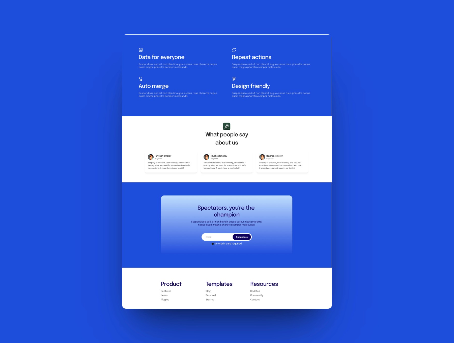 Landing page section modern ui 