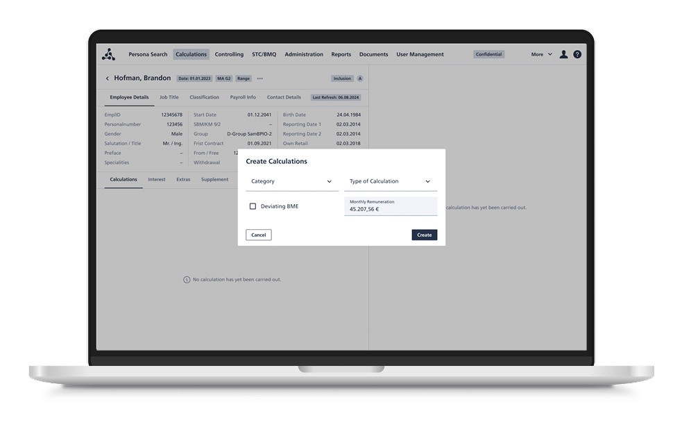 MockUp Create Calculation