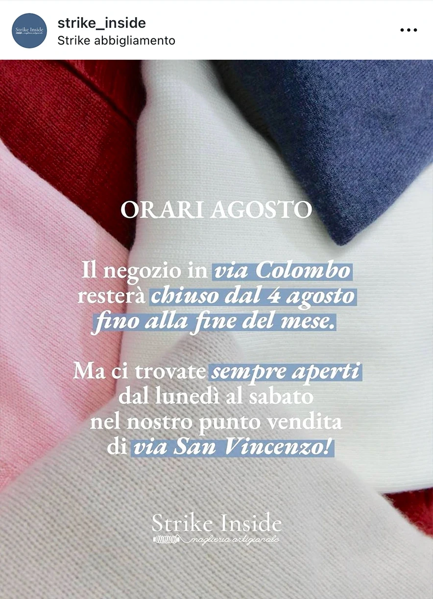 Aura Studio di Genova cura l’intera presenza social di Strike Inside: foto professionali, testi, visual e una strategia editoriale che racconta la qualità artigianale del brand.
