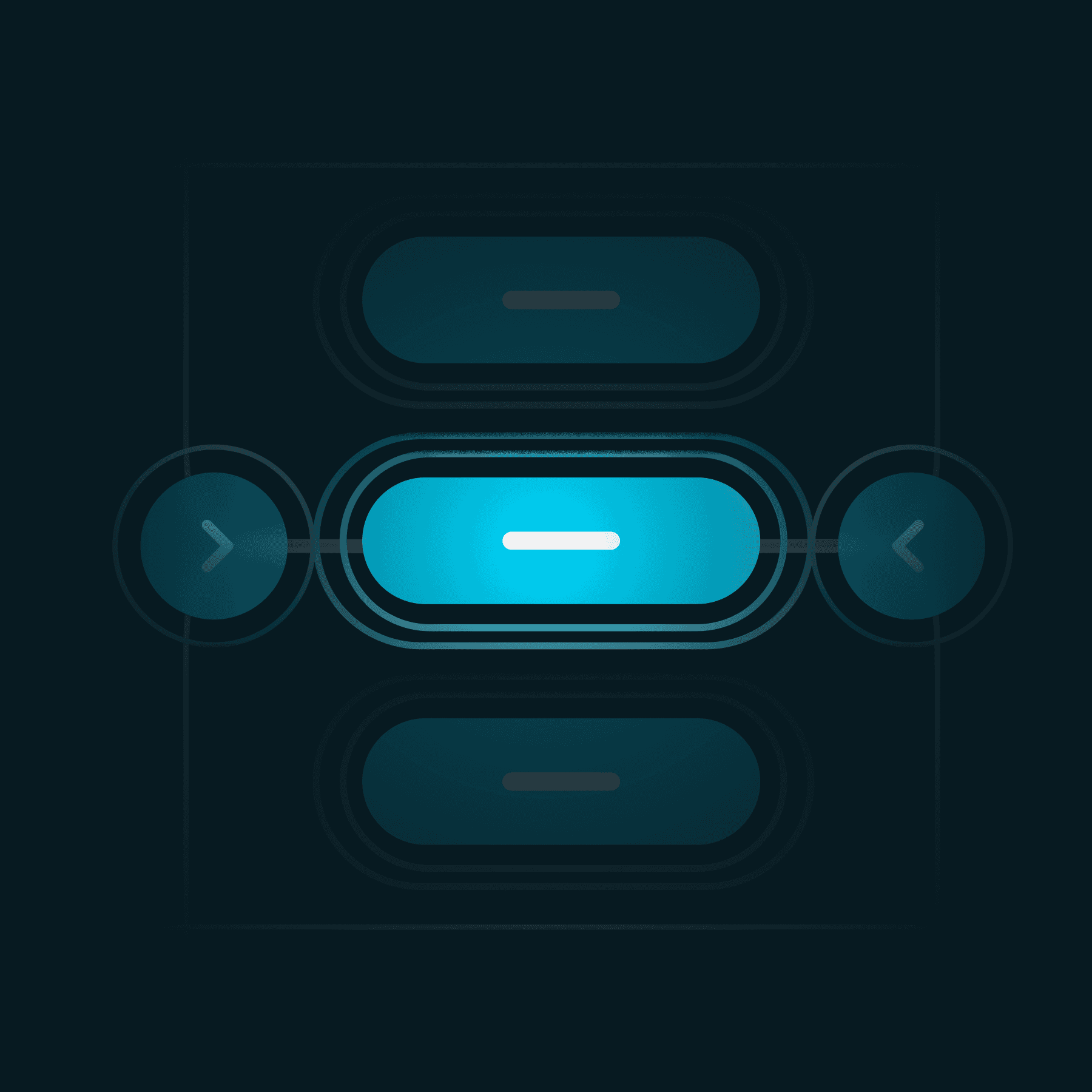 Interactive control bar with navigation arrows