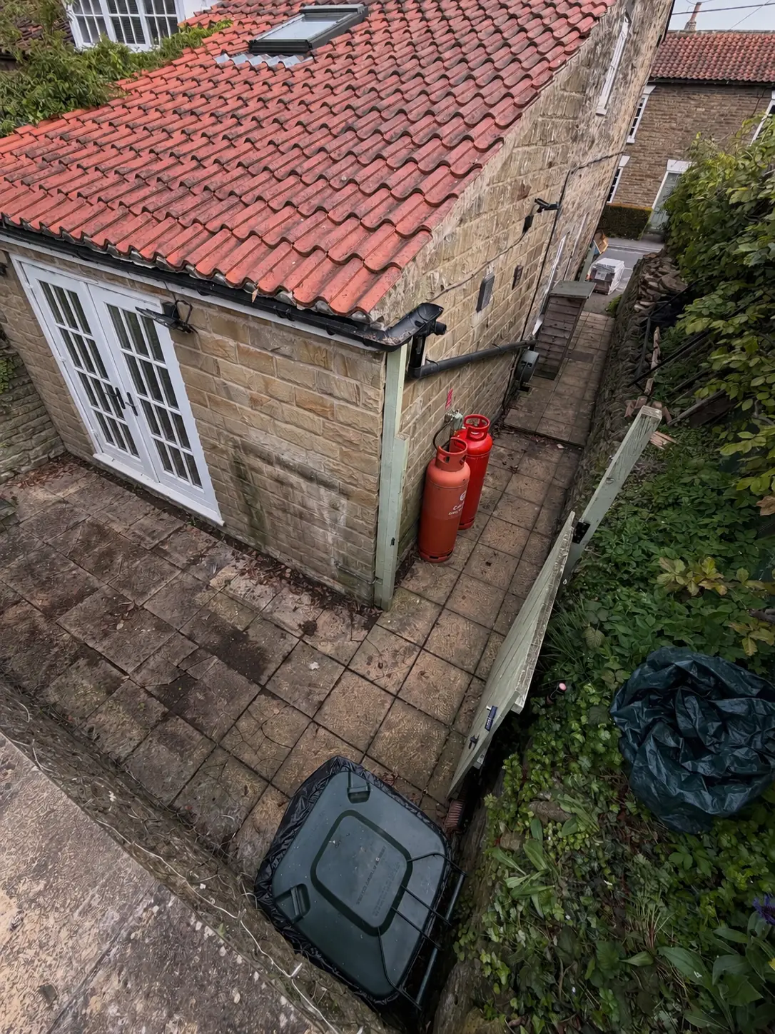Existing garden pathway before the landscaping work in York