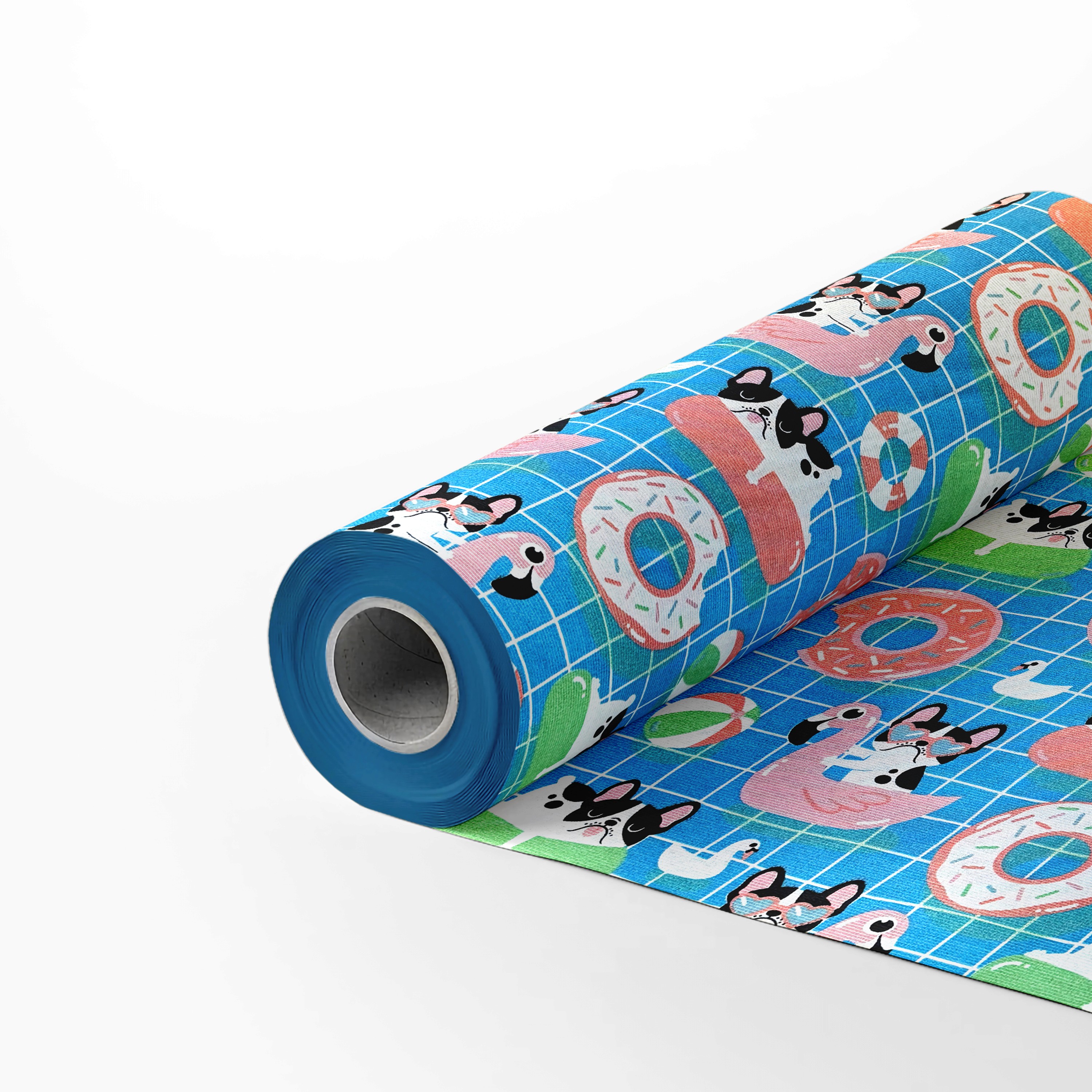 rolo de tecido Gorgurinho PET estampado flamingos