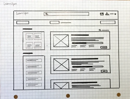 Sketch exploring LaunchSource course navigation.