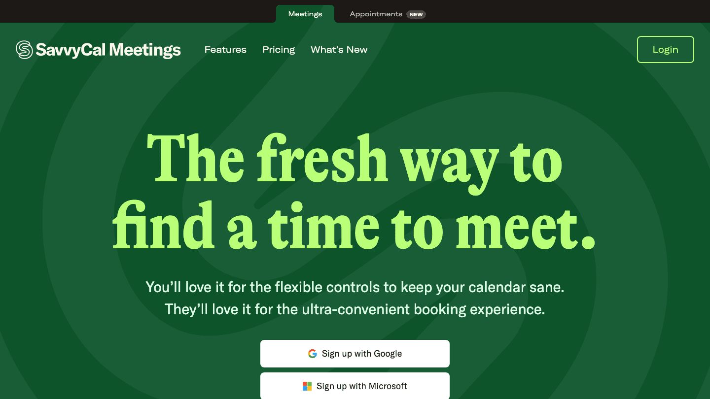 SavvyCal scheduling meetings website