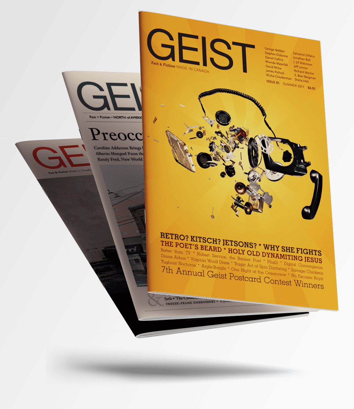 Geist magazine covers floating