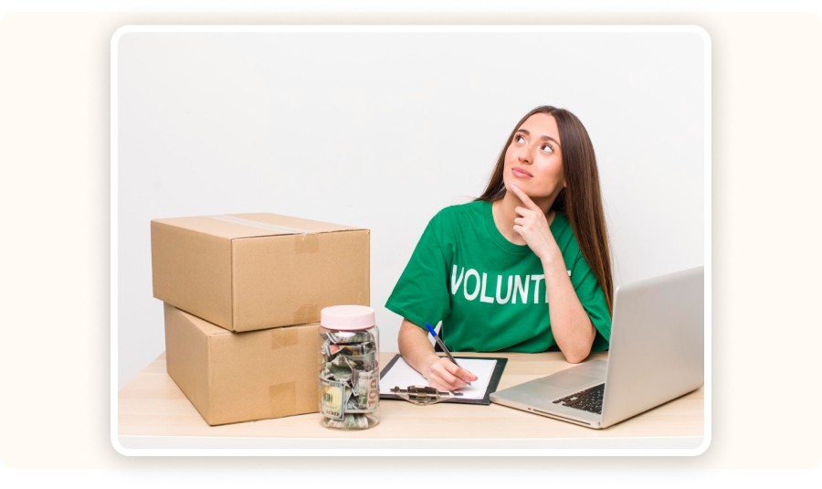 Woman sitting at a desk with a laptop