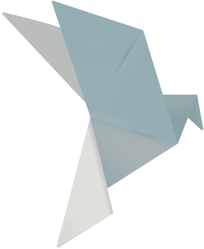 Illustration of an origami paper bird