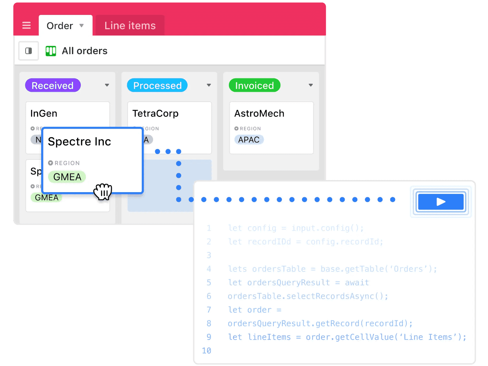 Airtable’s automated workflow