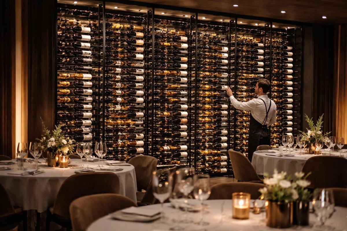 Commercial wine storage systems