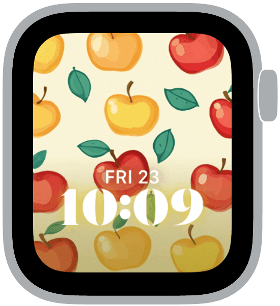 an apple watch face from the autumn apples collection