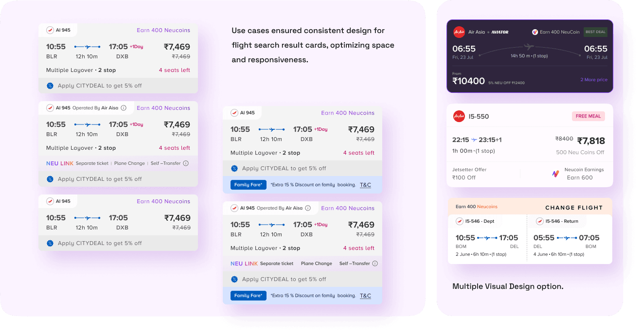 Flight Cards design UX