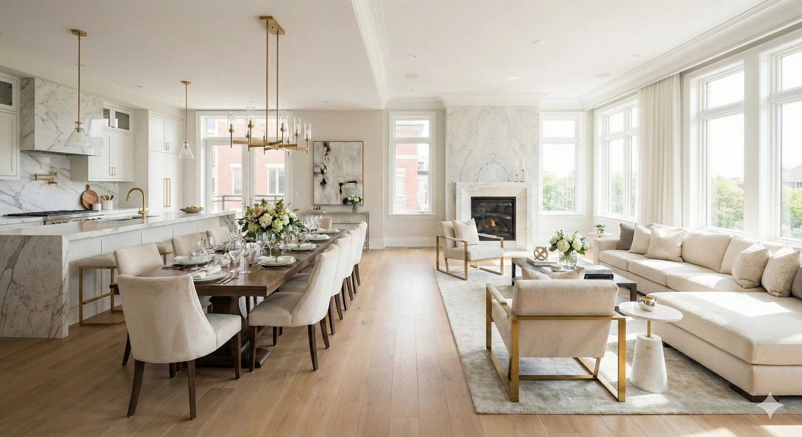 Open Living Dining Virtual Staging