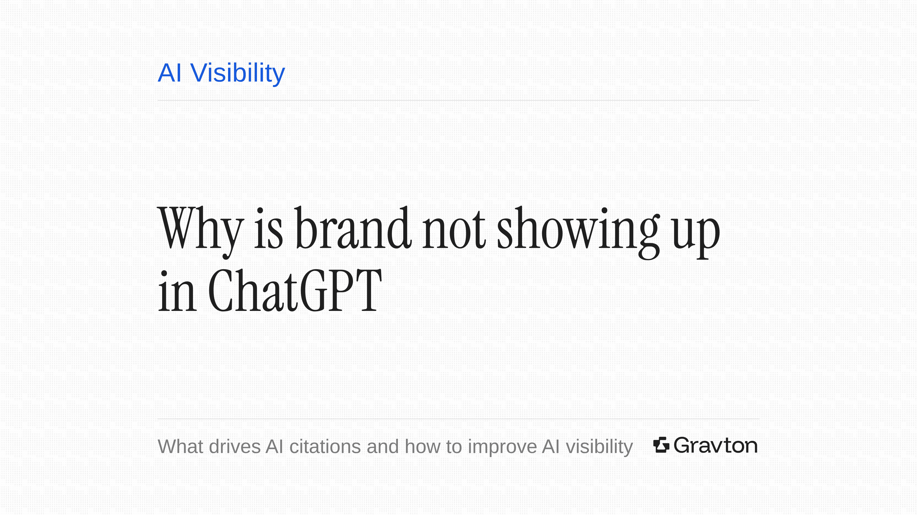 Why brand not showing up in ChatGPT