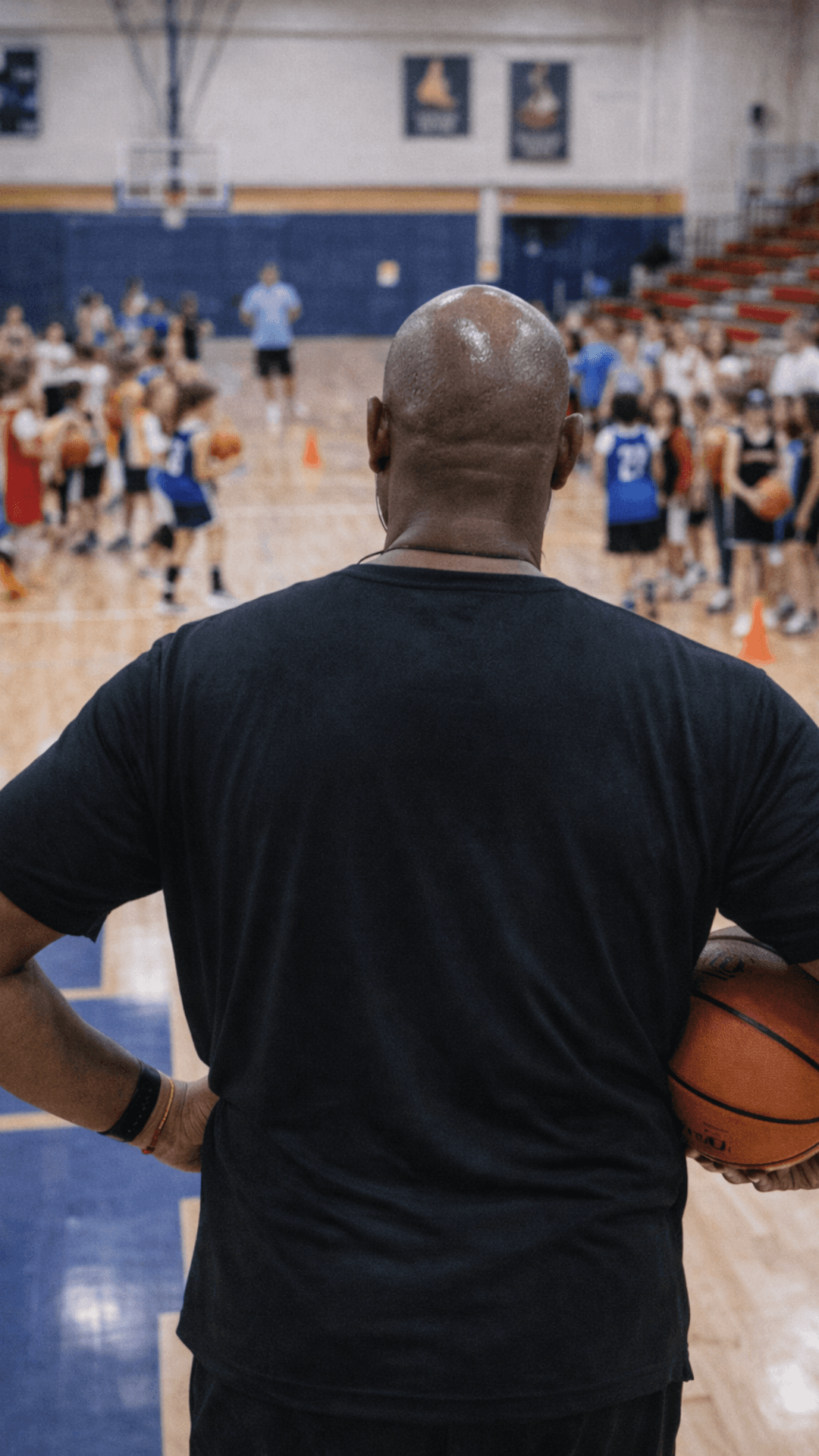 Coach explaining something to an athlete