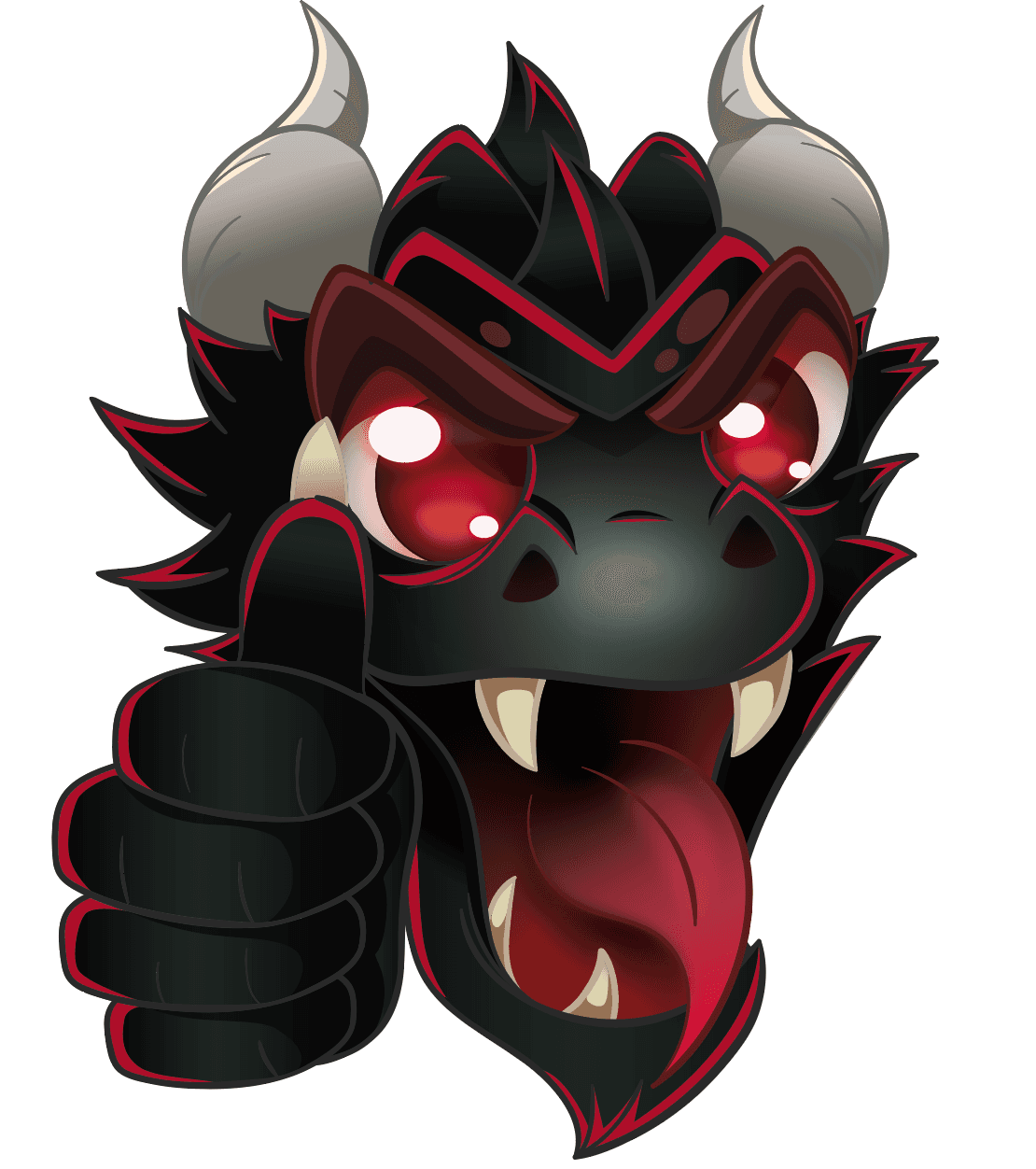 Final black-and-red dragon custom emotes for Logic