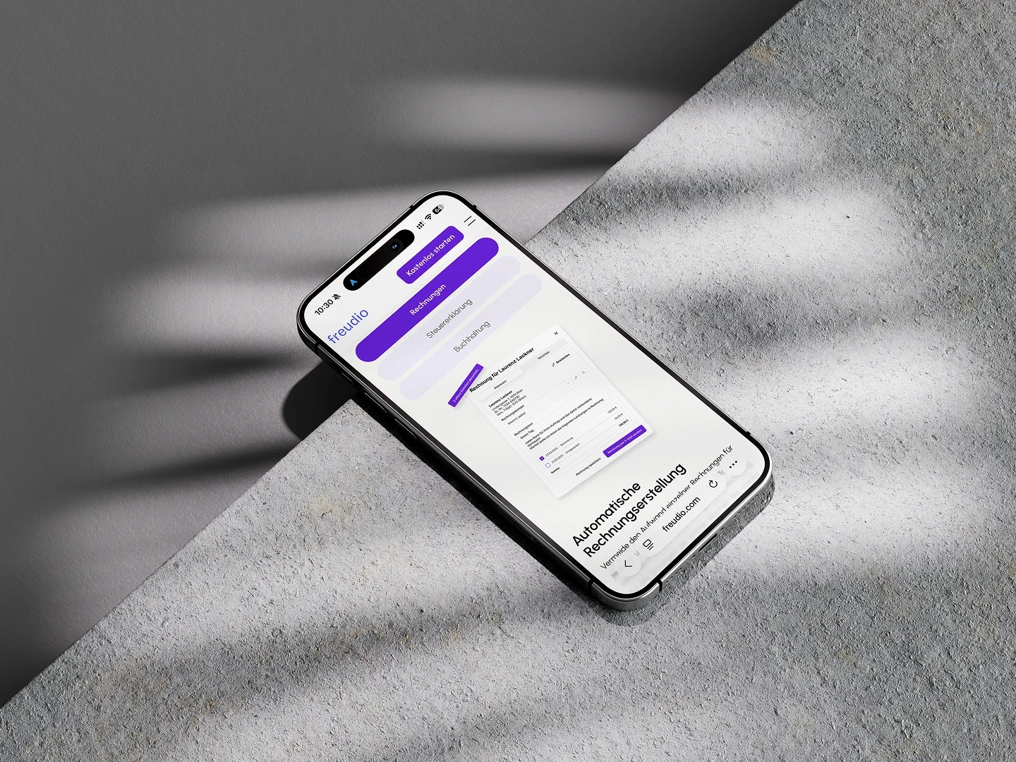 freudio showcase website iphone