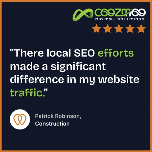 Local SEO testimonial for Coozmoo Digital Solutions