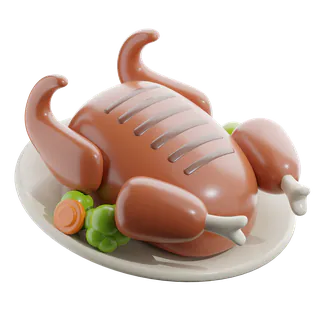 Free 3D grilled turkey icon