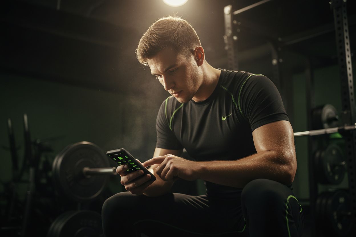 A beginner tracking workout numbers after training