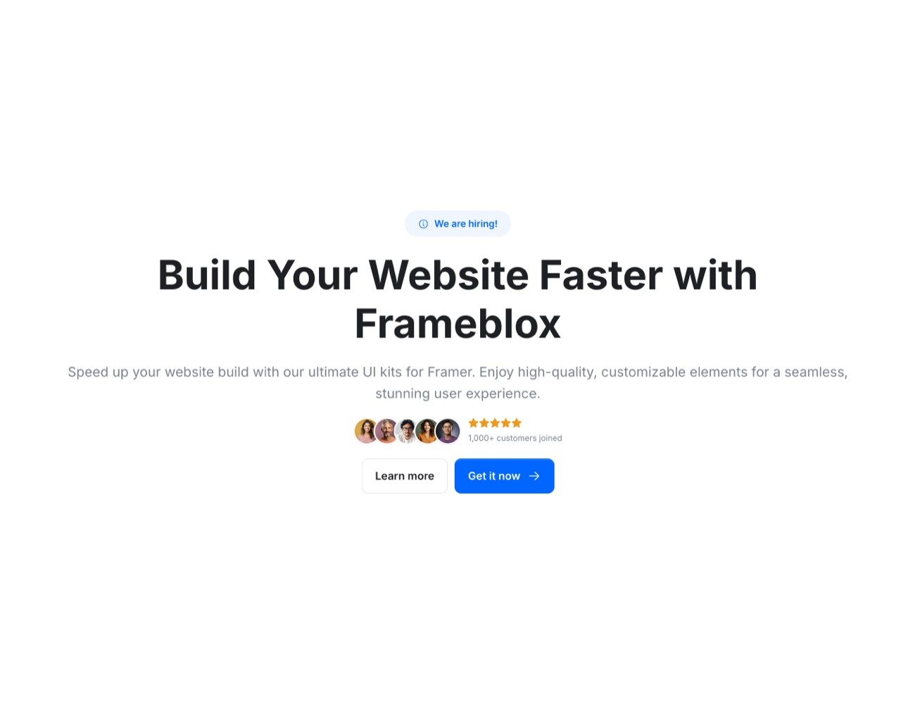 Framer Header Section - Frameblox UI