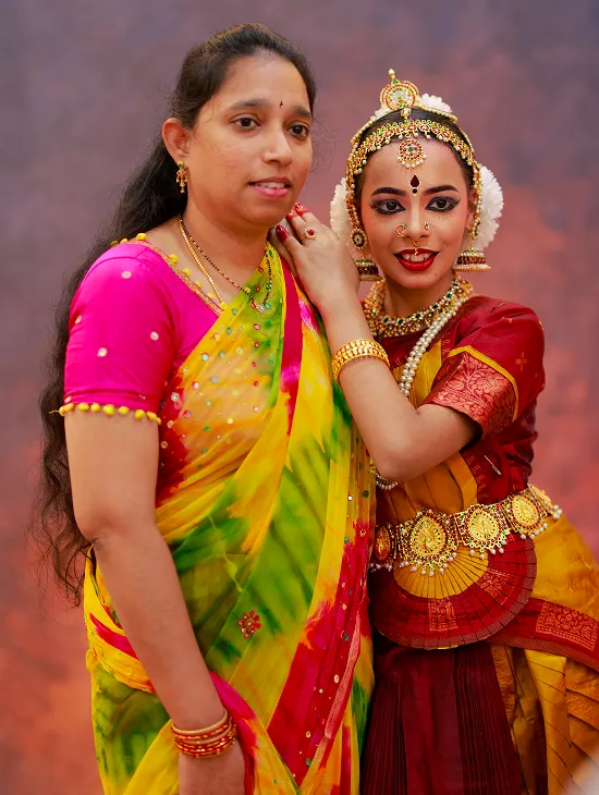 A dancer performing bharatanatyam