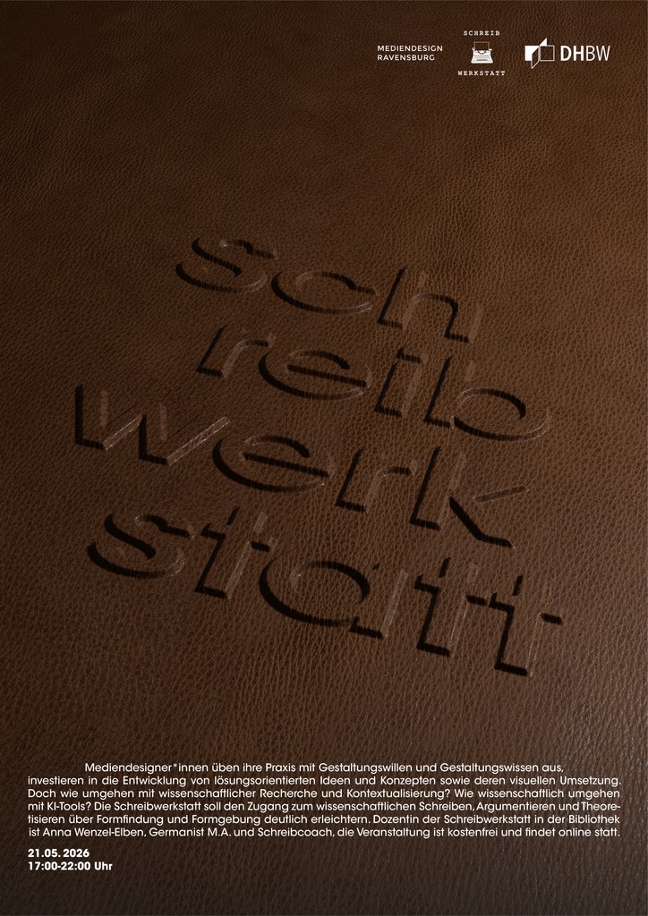 Plakatgestaltung dreidimensionale typografie in blender für Schreibwerkstatt