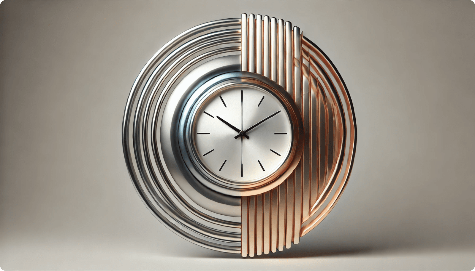 A metallic and minimalist clock